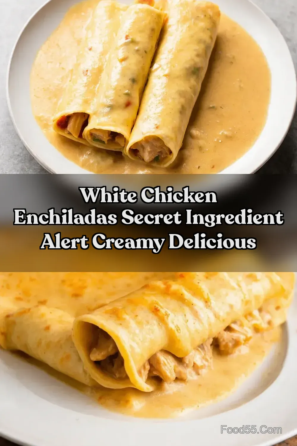 Creamy Chicken Enchiladas with White Sauce Easy Comfort -…