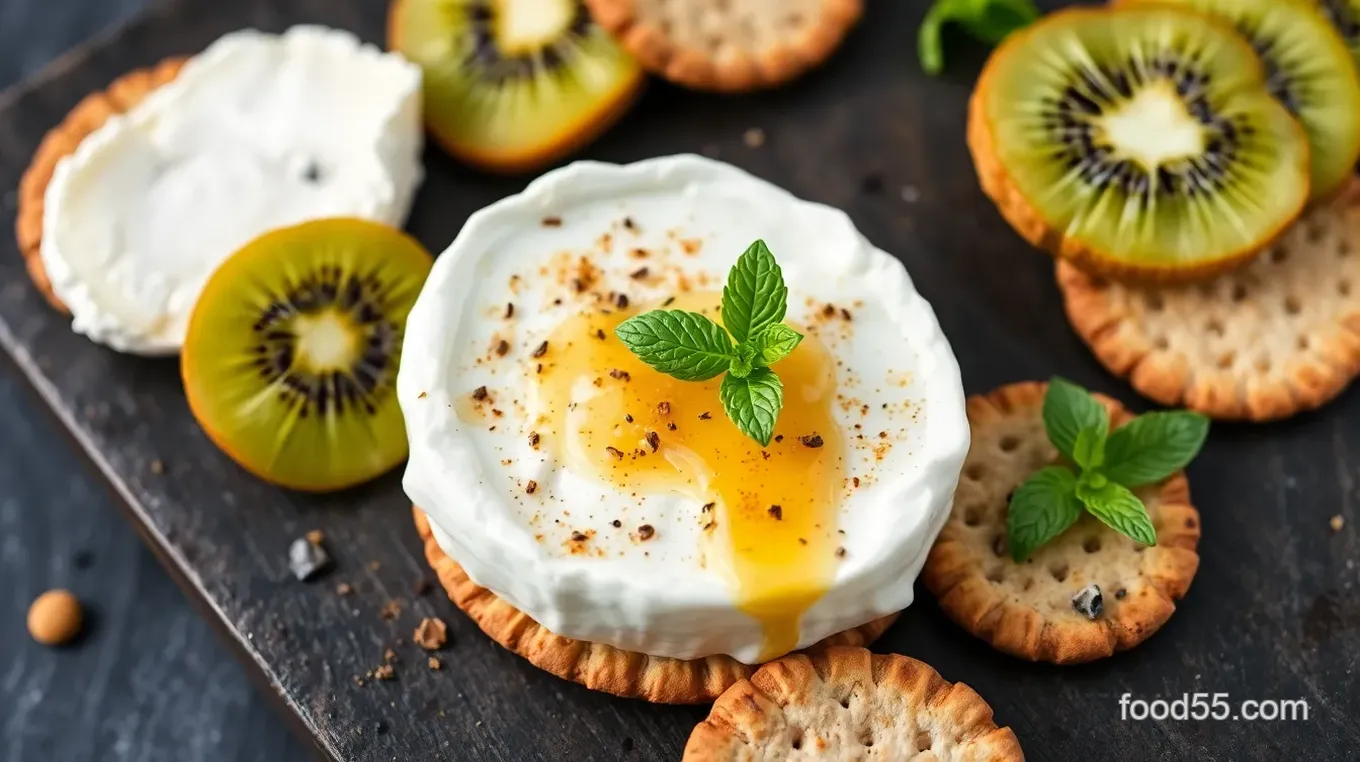 Brie and Kiwi Chip Bites