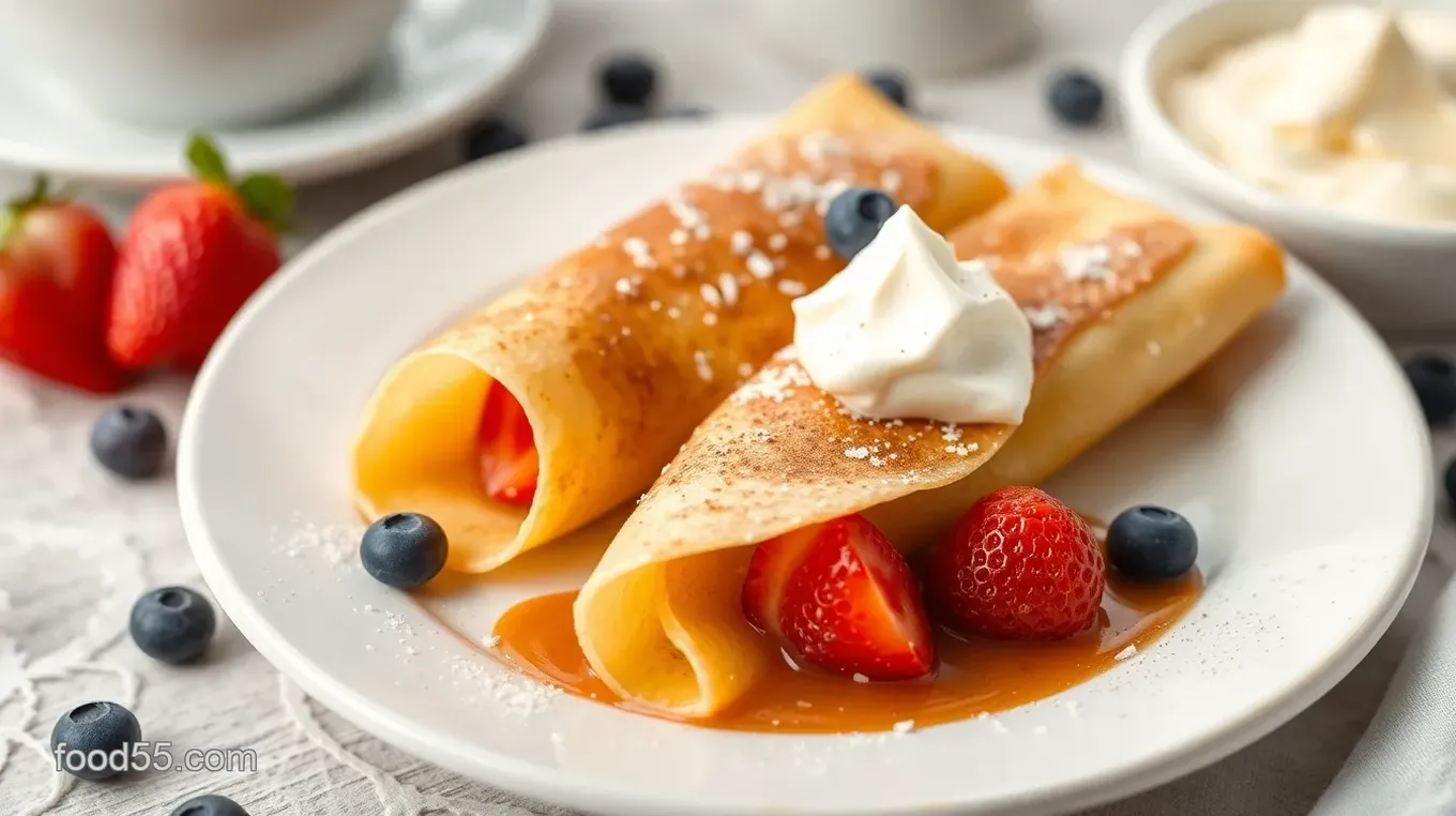 Coffee Filter Crepes with Sweet Ricotta Filling