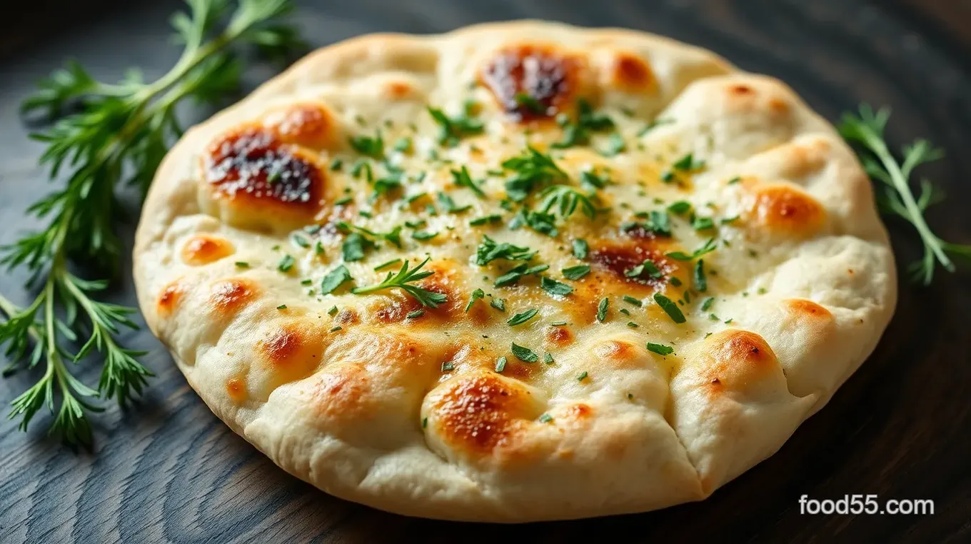 Lavash Bread with Cream Cheese and Green Herbs