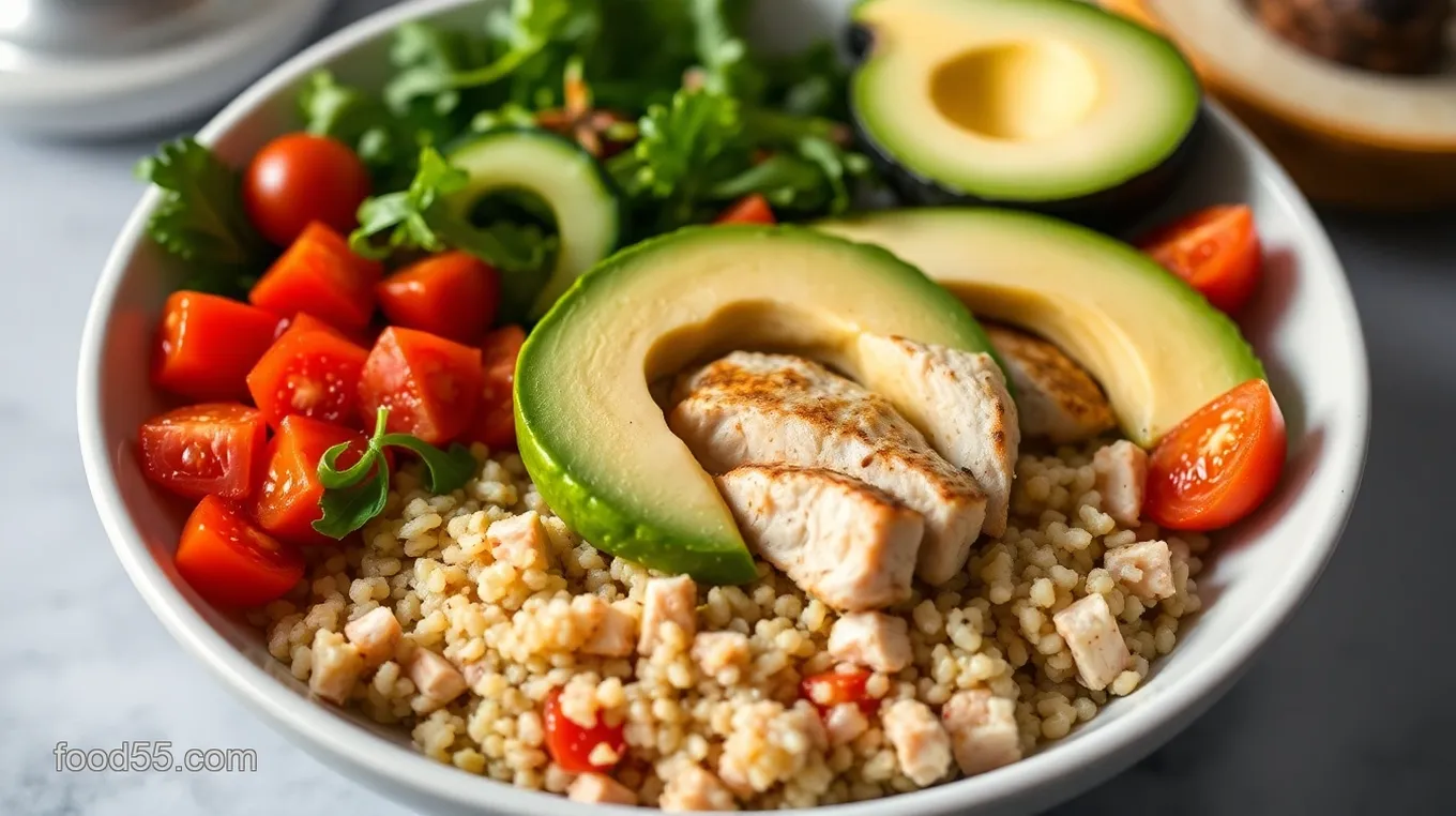 Roam Diet Quinoa Power Bowl with Grilled Chicken and Avocado