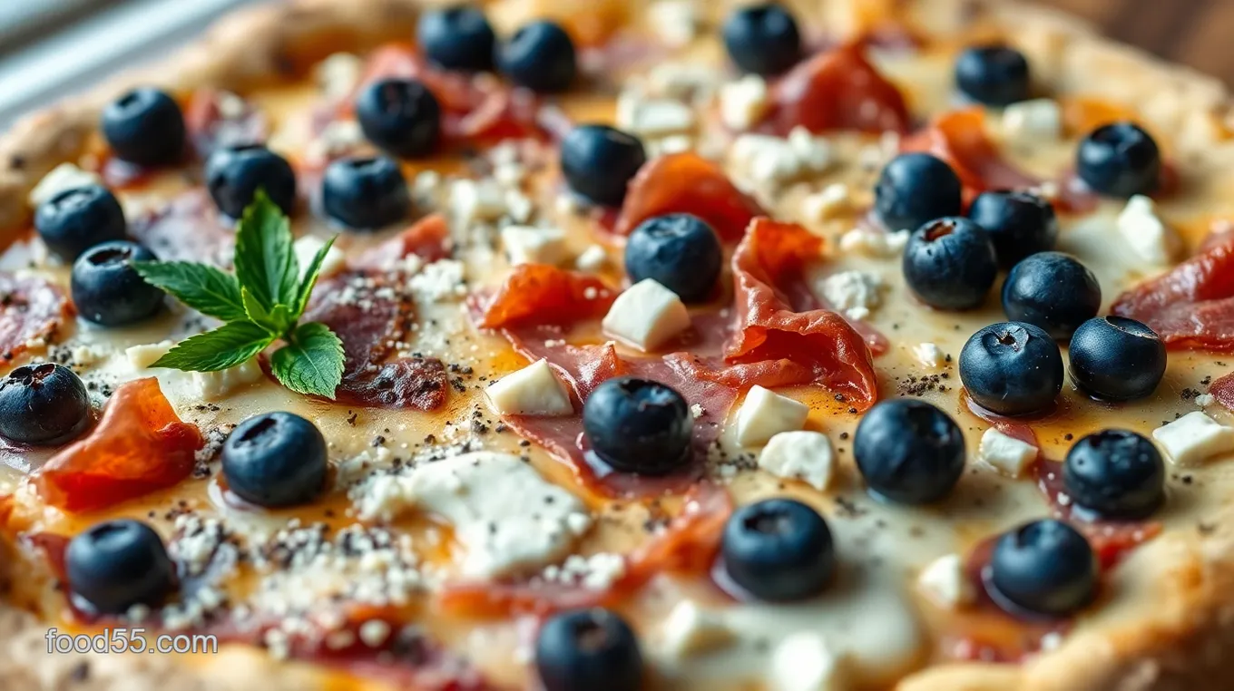 Savory Blueberry Pizza with Prosciutto and Gorgonzola