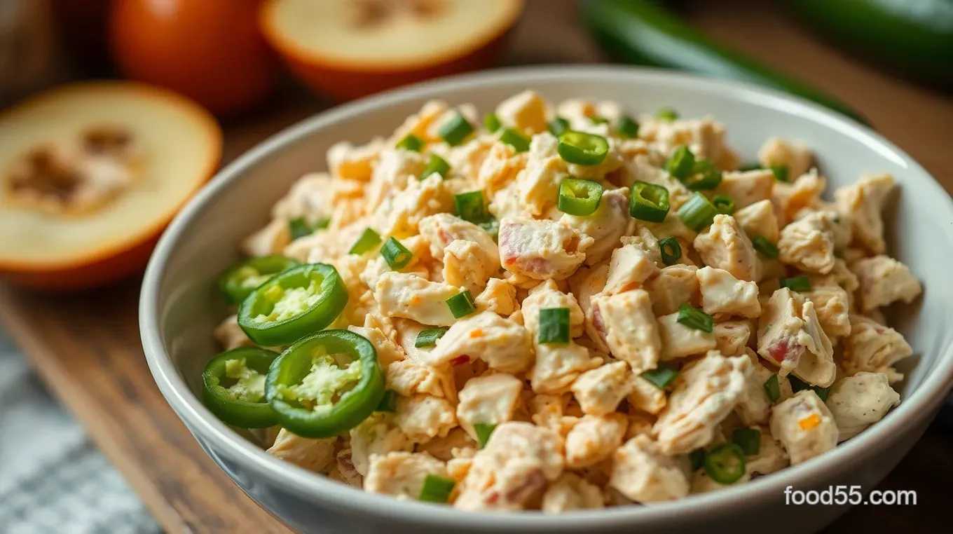 Easy & Zesty Spicy Chicken Salad with Jalapeño and Artichokes – My Family’s Go-To! Spicy Chicken Salad with Jalapeño and Artichokes