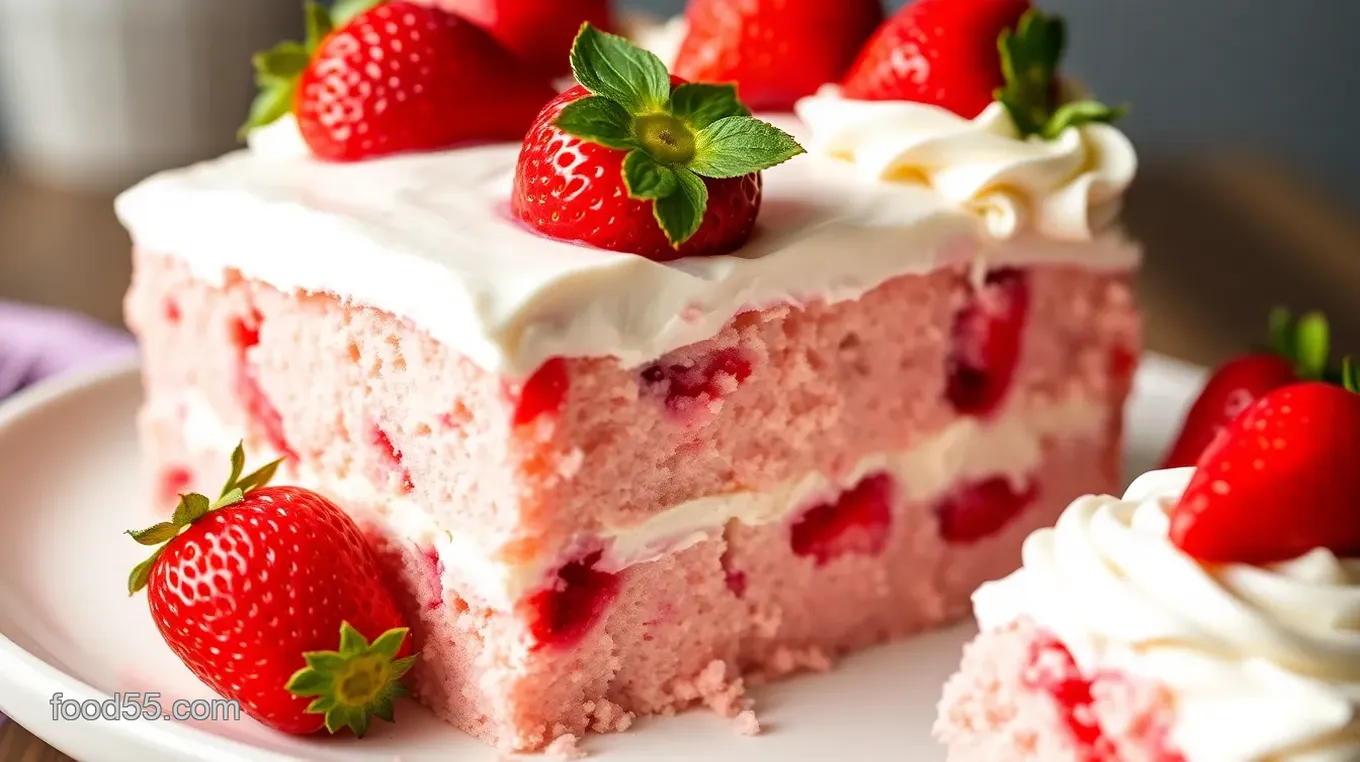 Strawberry Earthquake Cake