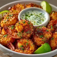 Healthier Air Fryer Coconut Shrimp with Zesty Lime Dip