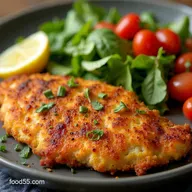 My Easy Air Fryer Chicken Milanese with Bright Mediterranean Salad