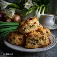 Spring Onion and Bacon Scones: Smoky & Savory