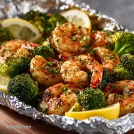 Baked Shrimp and Broccoli Foil Packs 30-Minute Lemon Garlic Dinner