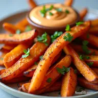 My GoTo Baked Sweet Potato Irish Fries with Smoky Paprika Aioli