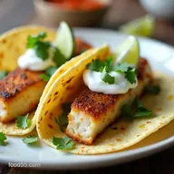 Easy Bright Healthy Cod Fish Tacos with YogurtLime Crema