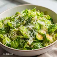 Brussels Sprouts Caesar Salad Recipe with Garlic