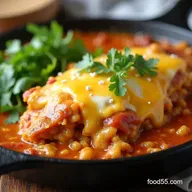 Easy Cheesy Rotisserie Chicken Enchilada Skillet Bake