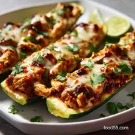 Chicken Enchilada Zucchini Boats: Healthy Low Carb