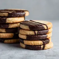 Fudge stripe cookies: Crisp Shortbread with Glossy Chocolate