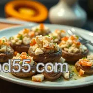 Crab-tivating crab stuffed mushrooms: Seaside Delight!