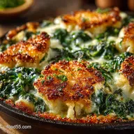 My GoTo Creamy Spinach Gratin with ParmesanGruy&egrave;re Crust