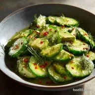 Crisp Cucumber Avocado Salad with Zesty Dill Vinaigrette
