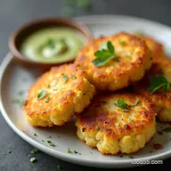 Easy Cauliflower Fritters Recipe with Zesty Herb Dip