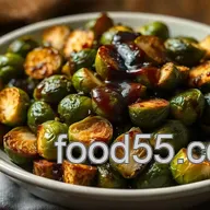 Easy Crispy Roasted Brussels Sprouts with Balsamic Glaze Recipe
