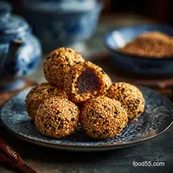 Crispy Sesame Balls: Golden Jian Dui Recipe with Red Bean Filling