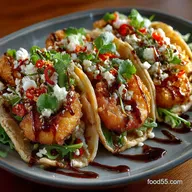 The Proper Crunch Crispy Fried Shrimp Tacos with Zesty Drizzle