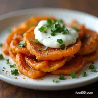 Autumn Gold Crispy Spiralized Sweet Potato Latkes Recipe