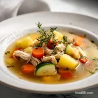 Chicken Vegetable Soup for 8 Servings: Silky and Tender