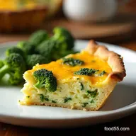 Easy Crustless Broccoli Cheddar Quiche Recipe Fluffy Cheesy