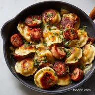 Perogies and Sausage Skillet: Easy One-Pan Smoked Sausage Dinner