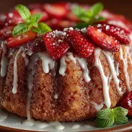 Easy Strawberry Cake Recipe with Zesty Lemon Glaze