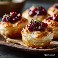 Baked Cranberry Brie Bites: Flaky Puff Pastry Holiday Appetizer
