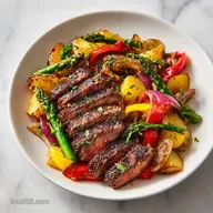Sheet Pan Garlic Butter Steak Veggies