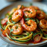Zucchini Noodles with Garlic Spicy Shrimp 25Minute Dinner