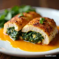 Golden Spinach Stuffed Chicken Breasts Easy Juicy Cheesy