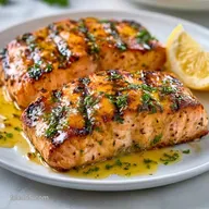 Grilled Salmon Lemon Sauce in 15 Minutes