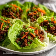 Ground Beef Lettuce Wraps with Cornstarch Slurry
