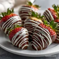 Heart-Shaped Box of Chocolate Covered Strawberries with White Chocolate Drizzle - Make-Ahead