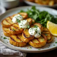 Charred Herby Grilled Potato Slabs with Lemon Aioli Recipe