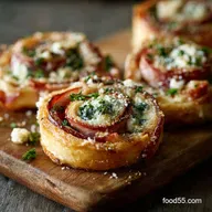 Italian Christmas Appetizers: Flaky Ricotta Prosciutto Pinwheels