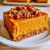 Keto Pumpkin Cheesecake Bars with Pecans