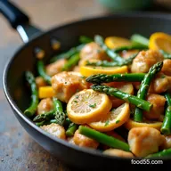 Chicken and Asparagus Lemon Stir Fry Under 30 Minutes