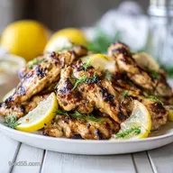 Grilled Chicken Recipe with Lemon and Garlic for 4 Servings