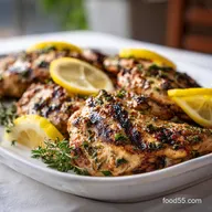 Grilled Chicken Recipe with Lemon and Herbs for 4 Servings
