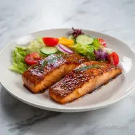 Mahogany Bourbon Glazed Salmon
