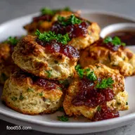 Indian Scones Chutney: Masala Scones Sweet-Sour Onion Jam