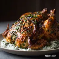 Flawlessly Crispy Herbed Mayonnaise Roasted Whole Chicken Recipe