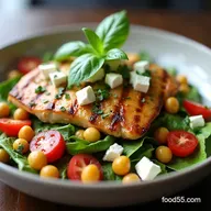 Easy Chickpea Grilled Chicken Salad with Feta Juicy LemonHerb