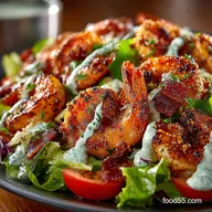 Easy Mexican Shrimp Cobb Salad with ChipotleLime Crema
