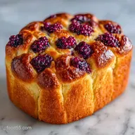 Mulberry Bread Pudding with Brioche