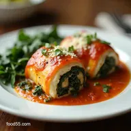 Mushroom Kale Lasagna Rolls Creamy Ricotta Caramelized Mushrooms